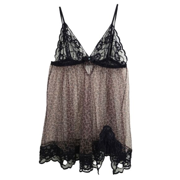 Frederick's of Hollywood Other - EC FREDRICKS OF HOLLYWOOD SHEER  LACE AND ANIMAL PRINT BABYDOLL NIGHTIE SLIP SZL